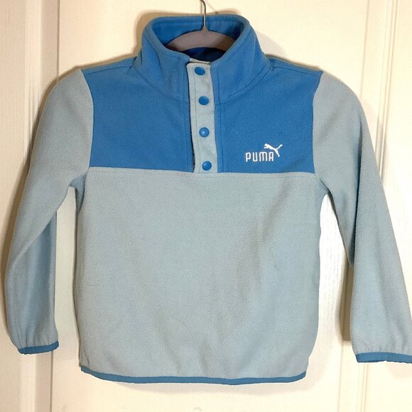 Puma Kids Girls Fleece Blue Sweatshirt Size 6 Pull Over Lightweight - Picture 1 of 6